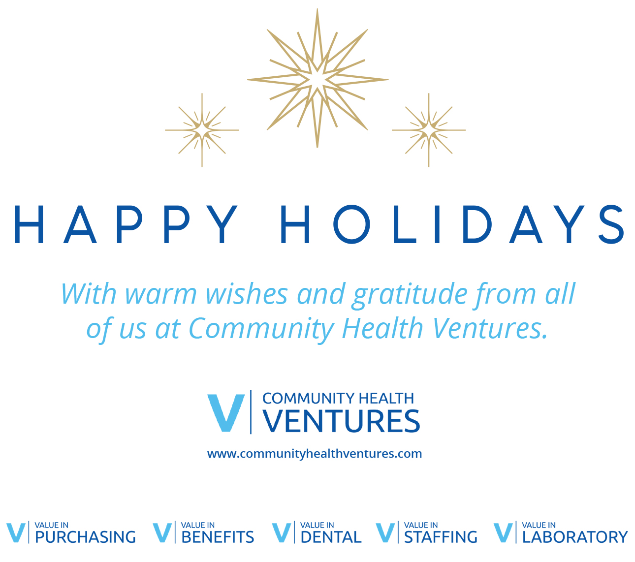 The team at Community Health Ventures wishes you peace, joy and prosperity throughout the coming year. Thank you for your continued support and partnership. We look forward to working with you in the years to come.